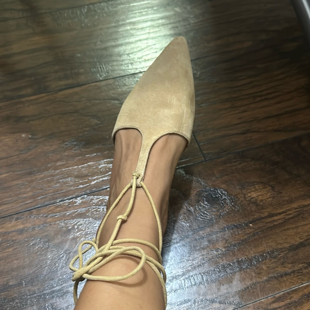 Zara Tie Pointed Toe Flats size 40